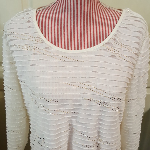 Notations Top. Gold Sequins. Sz XL. - Picture 2 of 8